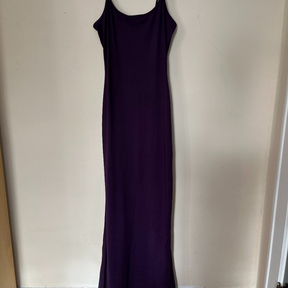 Silky purple long dress